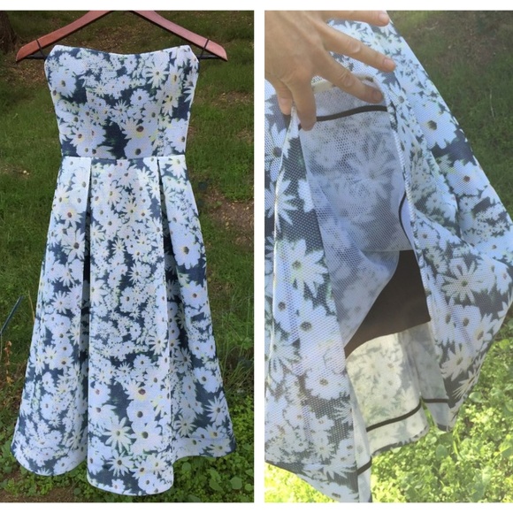 NICHOLAS Daisy Floral Mesh Ball Dress - Picture 2 of 4